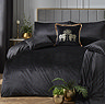 Montrose Duvet Cover Set in black on bed image