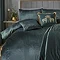 Montrose duvet cover set in bottle green on bed image 4