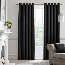 Montrose Curtains in black on wall image 1
