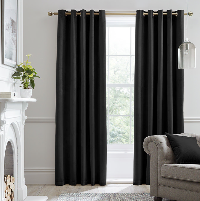 Montrose Curtains in black on wall image 1