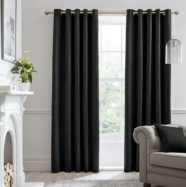 Montrose Curtains in black on wall image 2