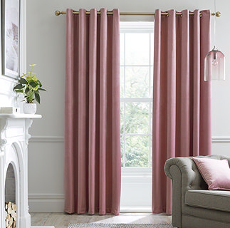Montrose Curtain in blush on wall image 1