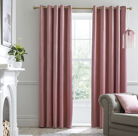 Montrose Curtain in blush on wall image 1