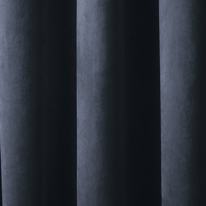 Montrose Curtains in navy on wall image 2