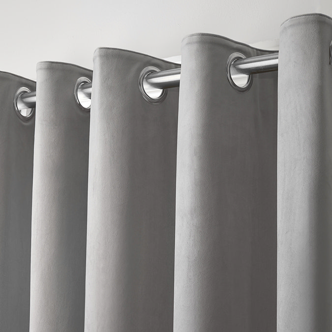 Montrose Curtains in silver on wall image 3