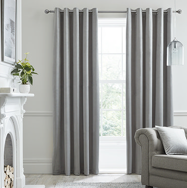 Montrose Curtains in silver on wall image 2