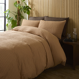 Muscat Waffle Duvet Cover Set - Caramel main image