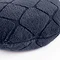 Cosy diamond cuddle chair cushion in navy close up image 2