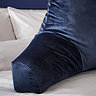 Velvet Cuddle Chair cushion in navy close up image 2