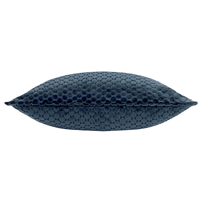 Neptune Feather Cushion in Navy side on image