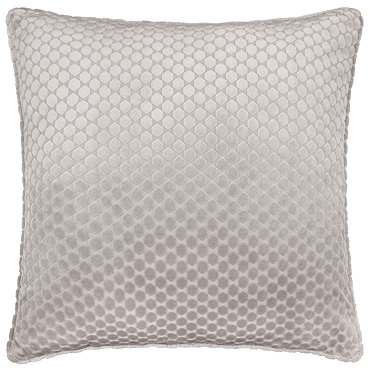 Neptune Feather Cushion in silver side on image