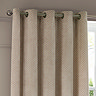 Neptune Eyelet Curtains in champagne over a window close up image