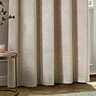 Neptune Eyelet Curtains in champagne over a window close up image
