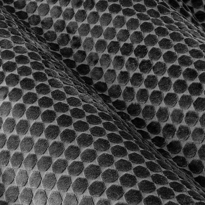 Neptune Charcoal Eyelet Curtains close up texture image