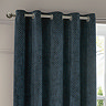 Neptune Eyelet Curtains in Navy over a window close up image