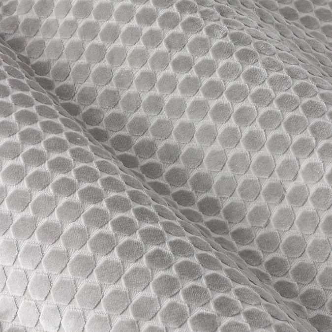 Neptune Eyelet Curtains in Silver close up texture image