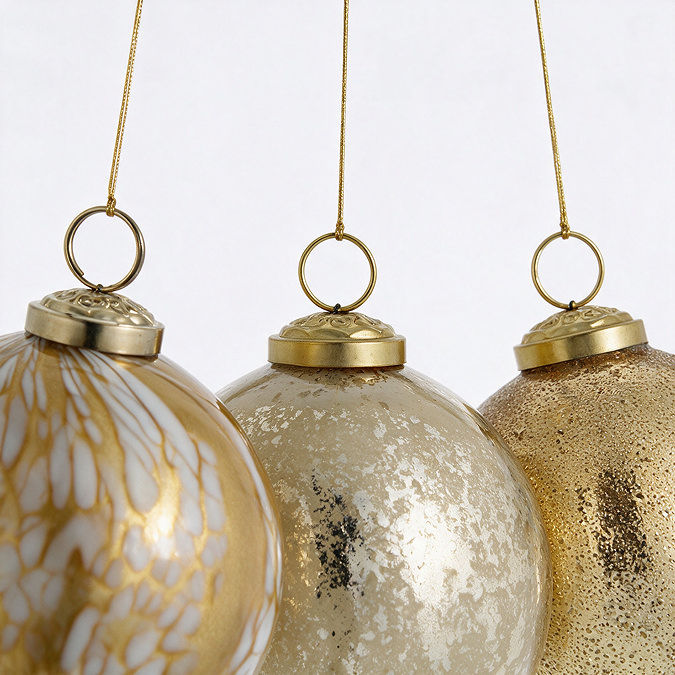 Niamh set of  6 Glass baubles