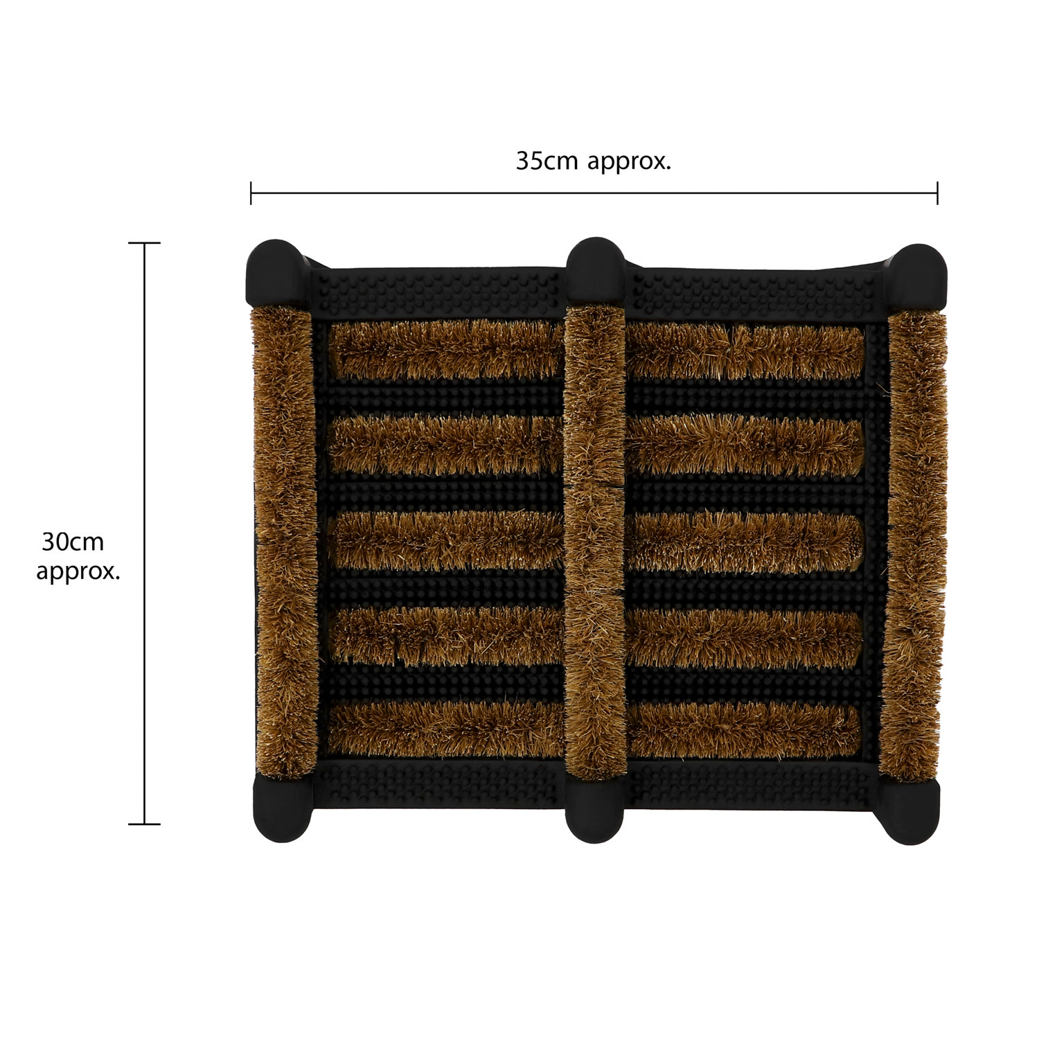 line dimensions image for brown boot scraper