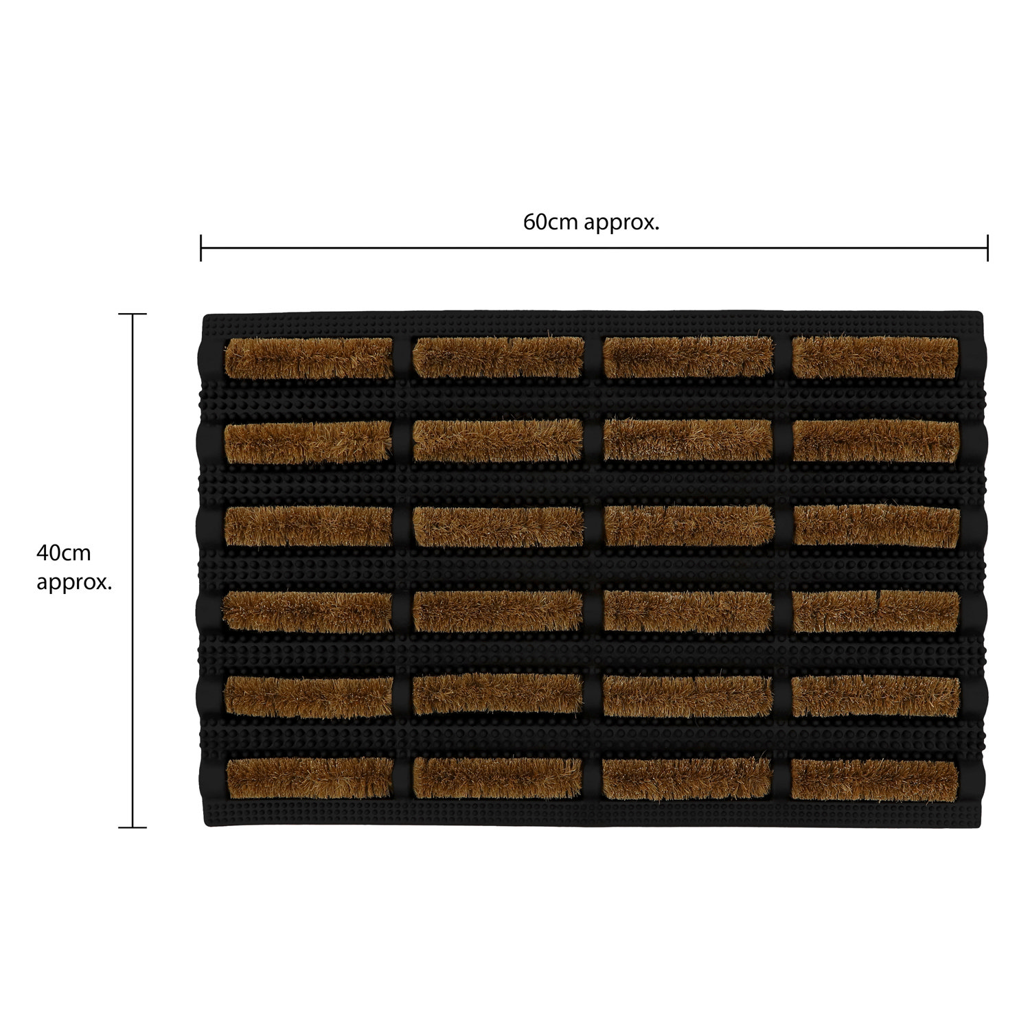 line dimensions image for brown scraper mat
