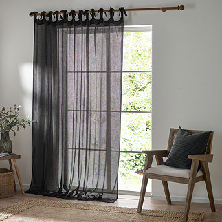 Nimbus Tie Top Sheer Curtain Panel over a window image