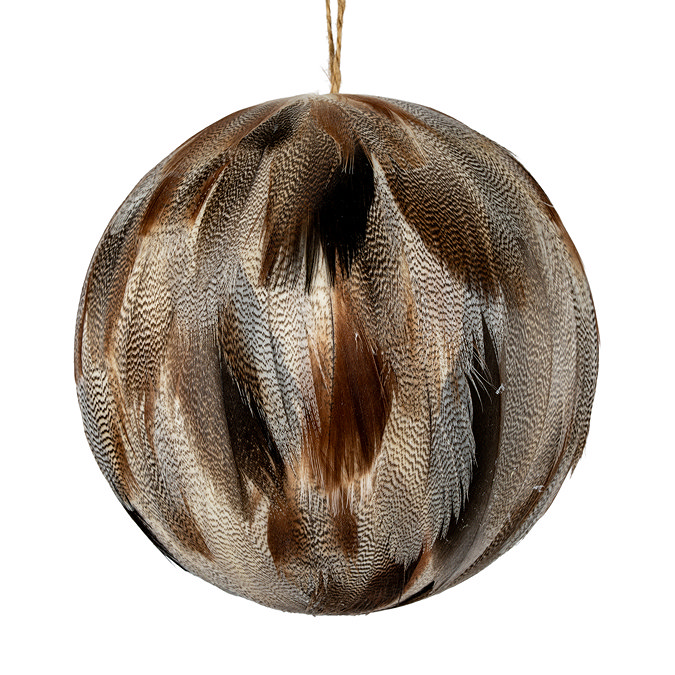 nova large fawn feathered bauble