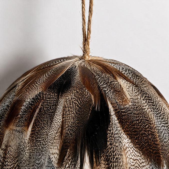 Nova Large Fawn Feathered Bauble