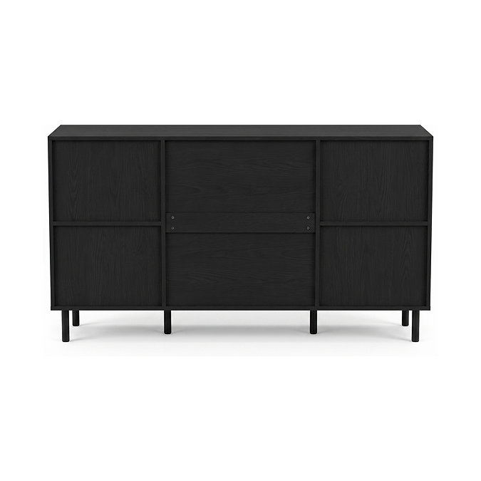 back facing image of black sideboard with black legs