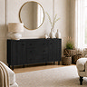 nuala geometric black sideboard in modern living room scene