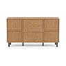 cut out image of oak coloured 2 door sideboard with black legs