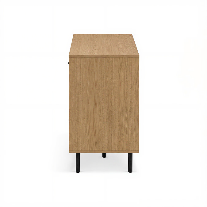 side on cut out image of oak sideboard with black legs