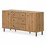 cut out image of 2 door three drawer sideboard with black handles and legs