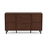 cut out back image of walnut sideboard with black legs