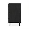 side on cut out image of black three drawer chest with black legs