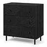 cut out image of black geometric fronted three drawer chest