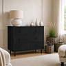 image of black geometric three drawer chest