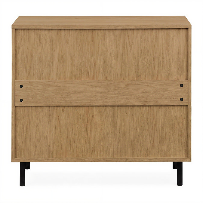 cut out back facing three drawer chest