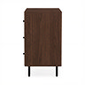 side on cut out image of walnut coloured three drawer chest