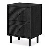 cut out image of black geometric bedside table with two drawers