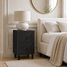 image of black geometric bedside table