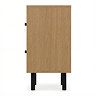 side on cut out image of oak 2 drawer bedside table