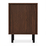 back image of two drawer bedside table with black legs