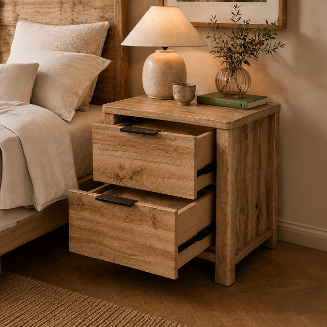 Oakham 2 drawer bedside table