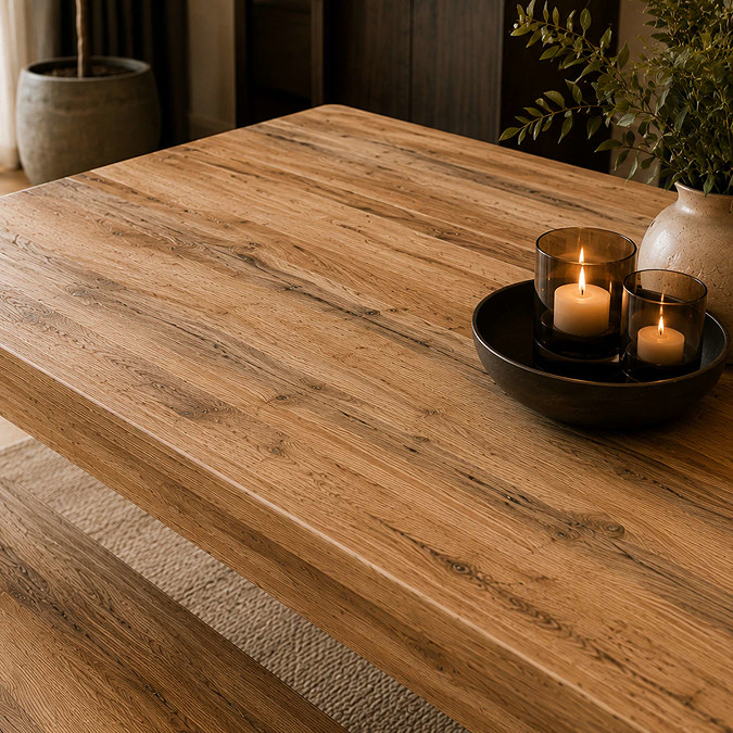 Oakham dining table and bench set