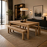Oakham dining table and bench set