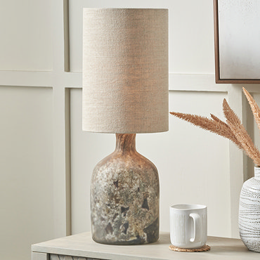 Oakley organic glass bottle table lamp