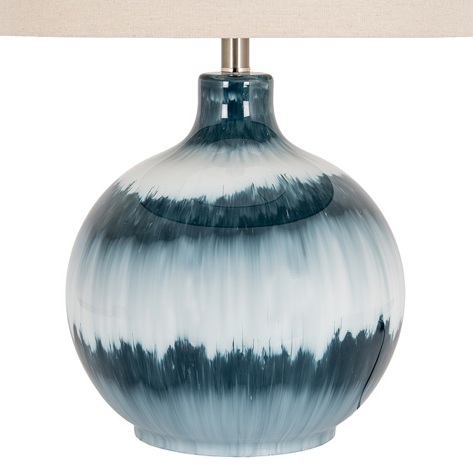 Ocean Shadows Table Lamp with Linen shade close up image