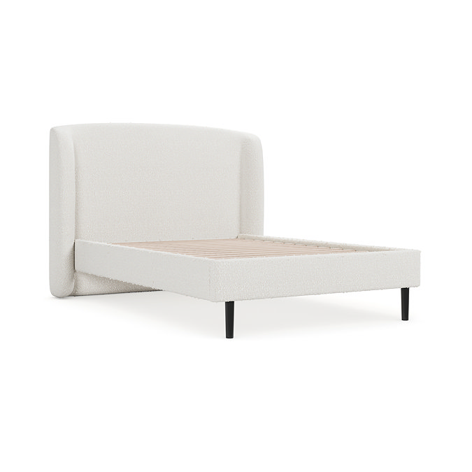 Olivia Curved Boucle Bed - Ivory carousel image