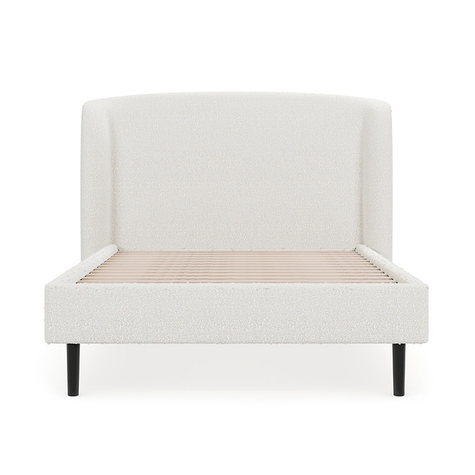 Olivia Curved Boucle Bed - Ivory carousel image