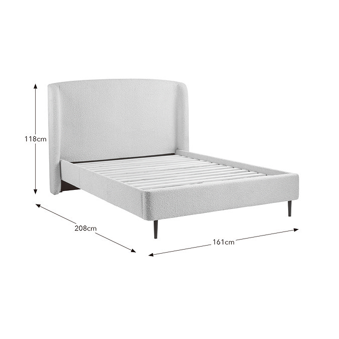 Olivia Curved Boucle Bed - Ivory carousel image