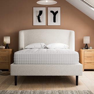 Olivia Curved Boucle Bed - Ivory main image
